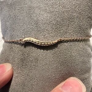 Kendra Scott NWT rose gold tone Jemmina 7” bracelet with CZ.